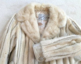 Luxurious Autumn Haze Mink Jacket, Authentic Mink Fur, Real Fur Jacket, Blond Mink Jacket, Leather and Mink Jacket