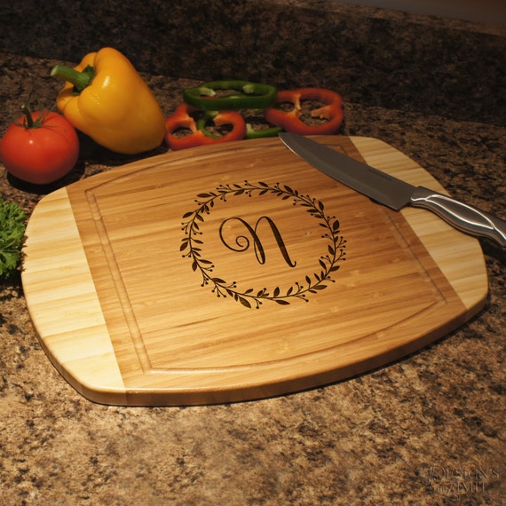 Personalized Cutting Board with Monogram Design Options & Font