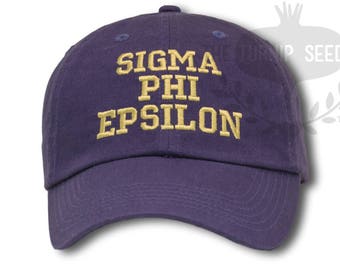 Sigma Phi Epsilon Fraternity Baseball Cap - Custom Color Hat and Embroidery.