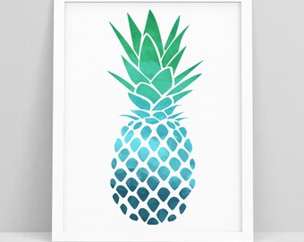 Pineapple Decor - Pineapple Wall Print - Pineapple Wall Art - Pineapple Printable - Tropical Print - Pineapple - Pineapple Art Tropical Art