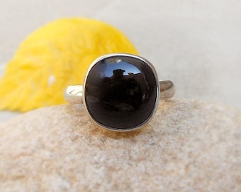 Black Onyx Ring Black Silver Ring Stackable Ring 925 Sterling Silver Ring Black Onyx Gemstone Ring Black stone ring size 4 5 6 7 8 9 10 11