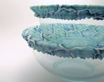 Reusable Bowl Covers, Teal Mosaic