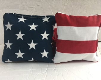 Stars Stripes Cornhole Bags, Patriotic corn hole bags, USA Flag bean bags, Custom cornhole bags, Backyard games, American Flag Cornhole