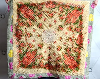 Chenille Baby blanket, Faux Chenille, Colorful floral Blanket, Patchwork Quilt, Baby Crib Quilt, baby shower gift, Baby Bedding Swaddling