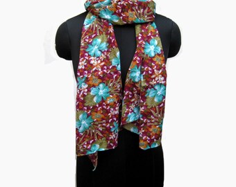 fashion scarf/ multicolored scarf/ purple scarf/ cotton scarf/ floral scarf/ gift scarf / gift ideas.