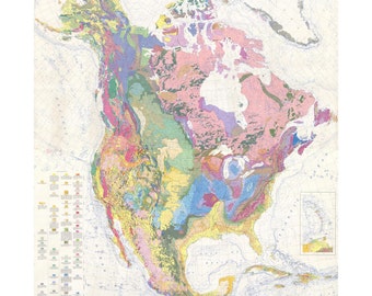 Geologic Map Of North America Print