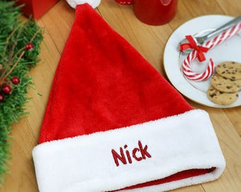 Personalized Santa Hat, Embroidered Santa Hat