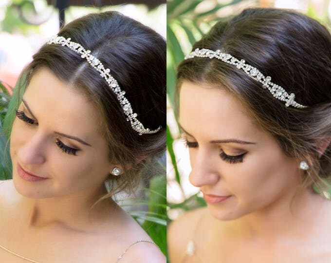 Bridal Headband, Rhinestone Bridal Headpiece, Wedding Headpiece, Wedding Headband, Bridal Hair Accessories, Wedding Hair H5W