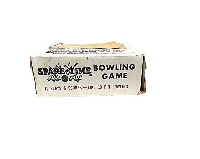 Vintage Bowling Game "Spare Time" | Original Spare|Time Dice Game MidCentury Bowling Pins Bakelite Dice Table Top Dice Game Family Game Mom