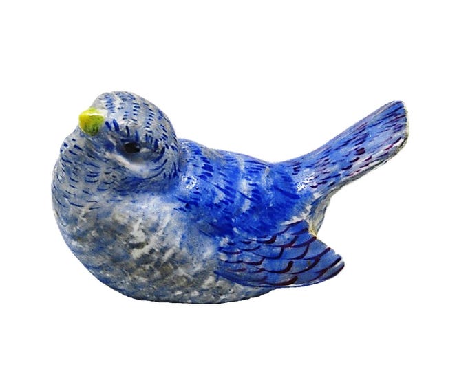 Vintage Figurine Bird - Ceramic Figurine - Blue Birds - Bird Figurines - Love Birds - Collectibles 1960 Japan