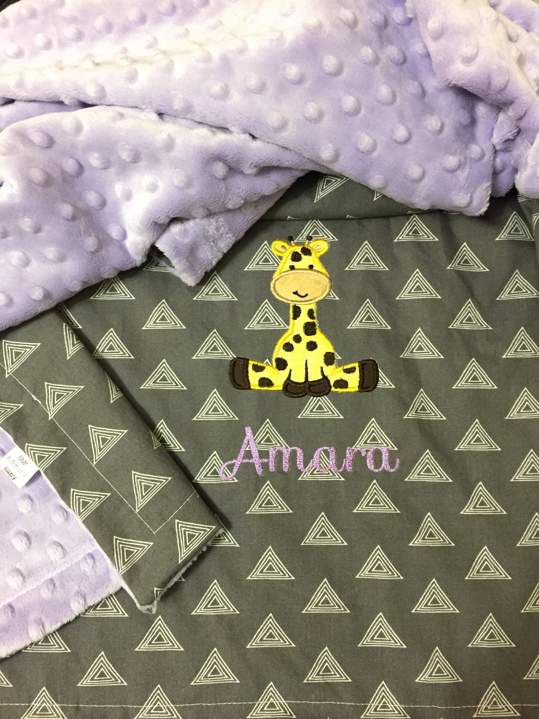 Giraffe Baby Blanket Personalized Giraffe Baby Blanket