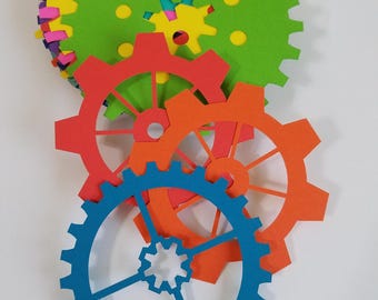Steam Punk Style Gear Die Cut Outs ( Scrap Booking, Mixed Media, Decoupage, School Projects, Wall Decoration )