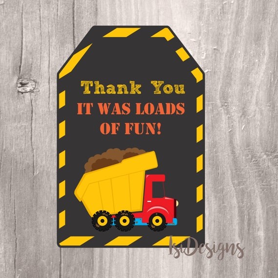 Construction Party Favor Tags Instant Download Printable Dump Truck Construction Party Favor Tags Instant Download Printable Dump Truck