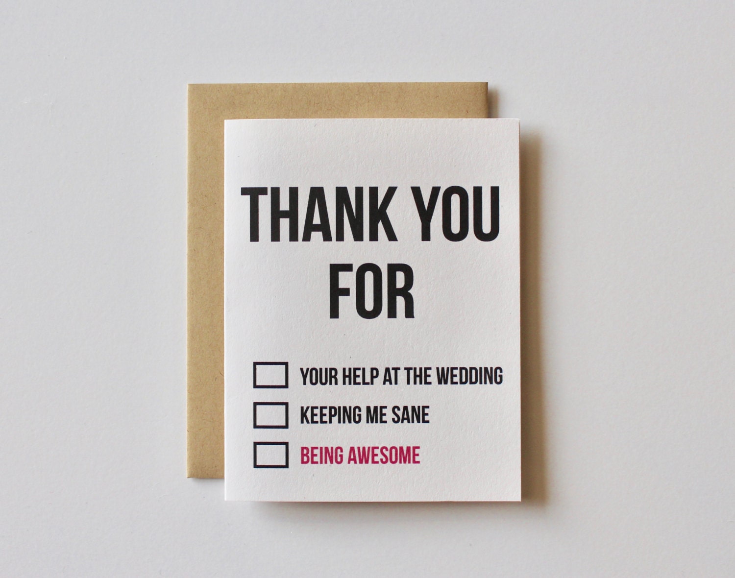 Thank you Card Wedding Funny Thank you Card Wedding Thank