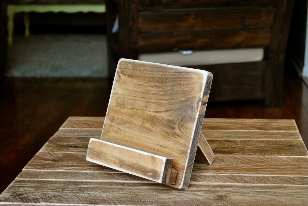 Distressed Wood iPad or Cookbook Stand for the Kitchen or