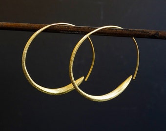 Hoop Earrings, Gold Hoops, Wrap Over Hoop Earrings, Gold Vermeil Hoop Earrings