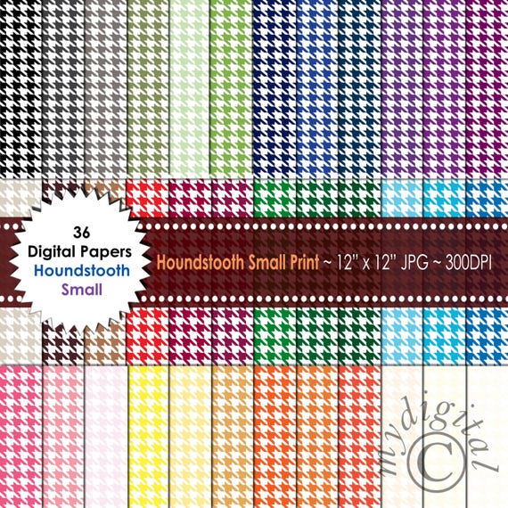 Houndstooth Digital Paper Duotone Textile Pattern Digital