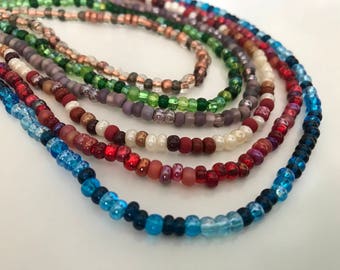 Waist Beads, African Jewelry, Waist Trainer, Ghana Beads, African Waist Beads, Natural Hair, Belly Chain, Body Jewelry, 24in - 38.5in
