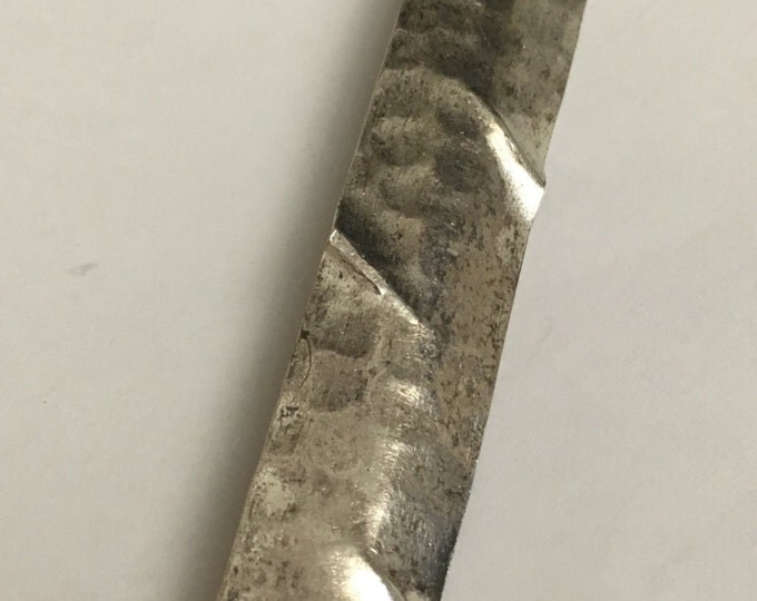 Storewide 25% Off SALE Vintage Hand Arbeit Sterling Silver Modernist Elongated Brooch Pin Featuring Raised Ripple Design