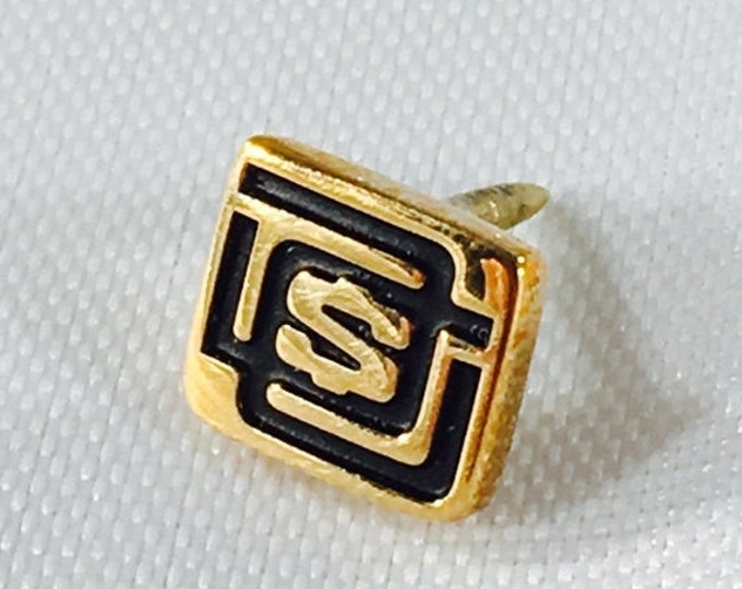 Storewide 25% Off SALE Vintage OC Tanner 10k Yellow Gold Employee Award Pin Featuring Original Dollar Sign Monogramed Design