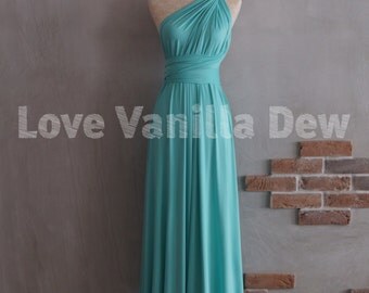 Bridesmaid Dress Infinity Dress Turquoise Floor Length Maxi Wrap Convertible Dress Wedding Dress