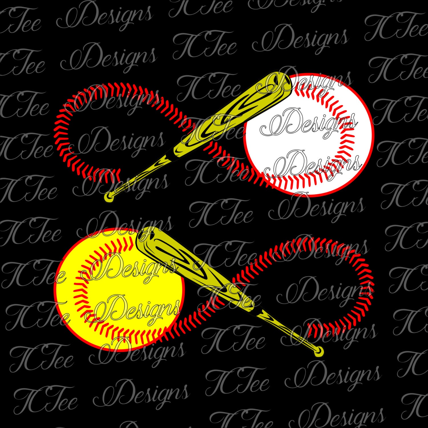 Infinity Baseball Softball SVG Vector Cut File