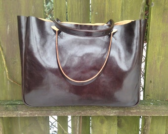 Brown Leather Bag - BELLA Dark Chocolate – Medium Size Handmade Leather Bag