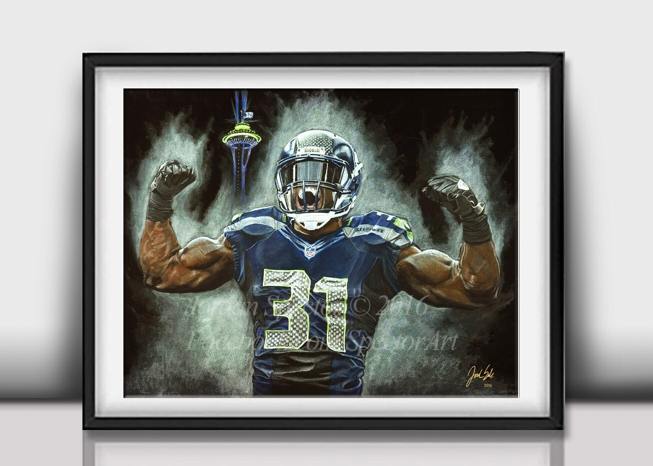 Seattle Seahawks Kam Chancellor Art Print 12th Man Nation