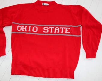 Vintage Ohio State University sweater Medium Buckeyes Football cardigan man, woman letterman