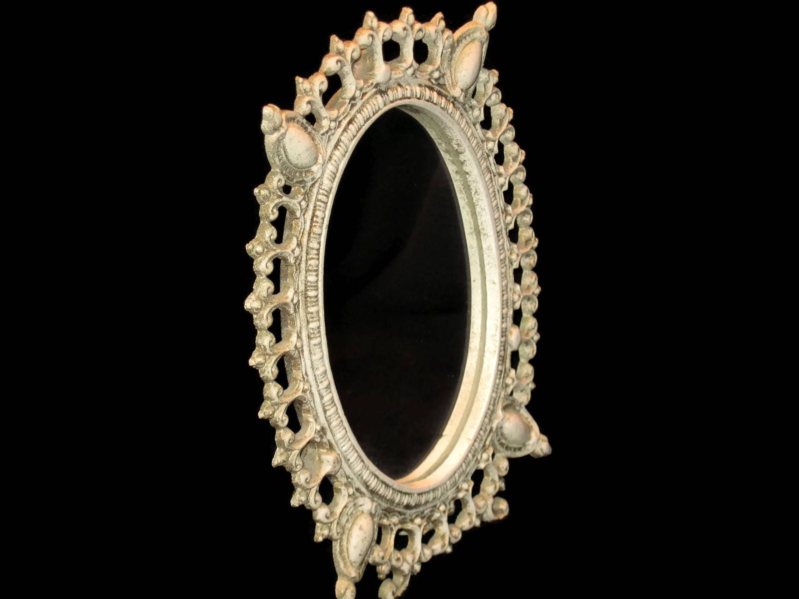 Vintage Cast Iron Mirror Vanity Mirror Folding Stand