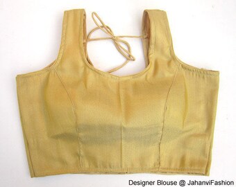 Readymade shimmer blouse - silver sleeveless blouse - golden sleeveless blouse - embellished Sari blouse, All Sizes, Sari top for women