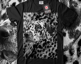 Dalmatian Dog Face Animal Style Men Black T-shirt S-5XL NEW | Wellcoda *y2090