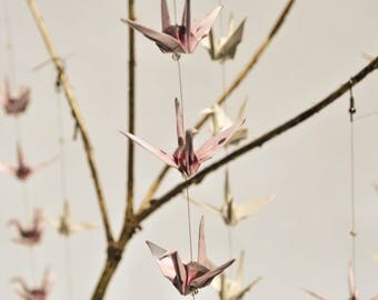 Wedding Origami Japanese Cherry Blossom, Senbazuru, 1000 Origami Cranes, Wedding Decoration, Unique, Limited Edition Origami, Paper Origami
