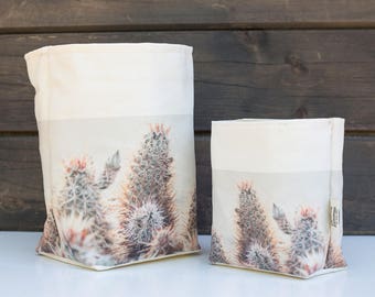 Fabric Bin, Basket, Storage, Planter | Dry Land No 5918, Landscape California, Joshua Tree National Park