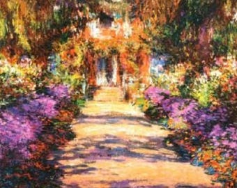 Claude Monet Il Viale Del Giardino... ~Counted~ Cross Stitch Pattern ~Computer Generated~... BBXS