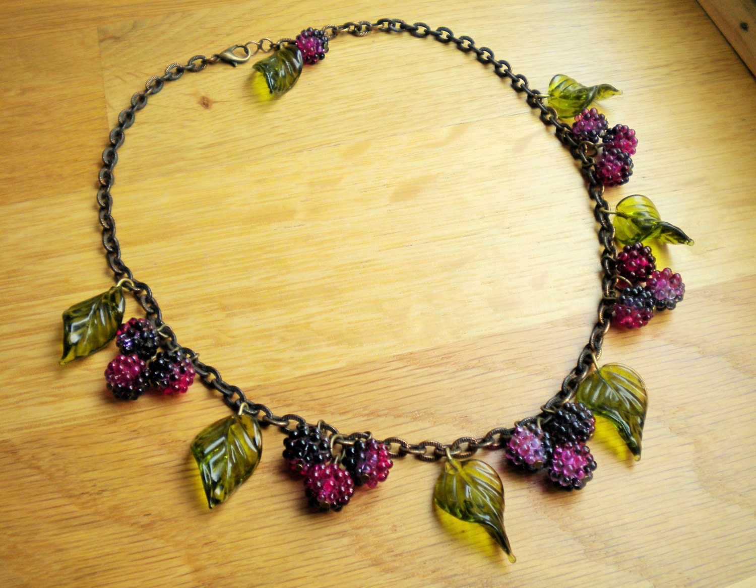 Blackberry necklace 40's inspired berry necklace