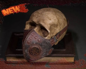Post Apocalyptic Leather Mask Postapocalyptic Gas Mask CyberGoth Gas Mask Goth Steampunk Perfect fo Burning Man Mask Cyberpunk Respirator