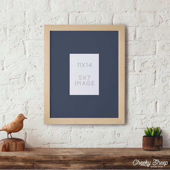 11x14 frame with 5x7 Mat Unfinished Wood frame for a 5x7