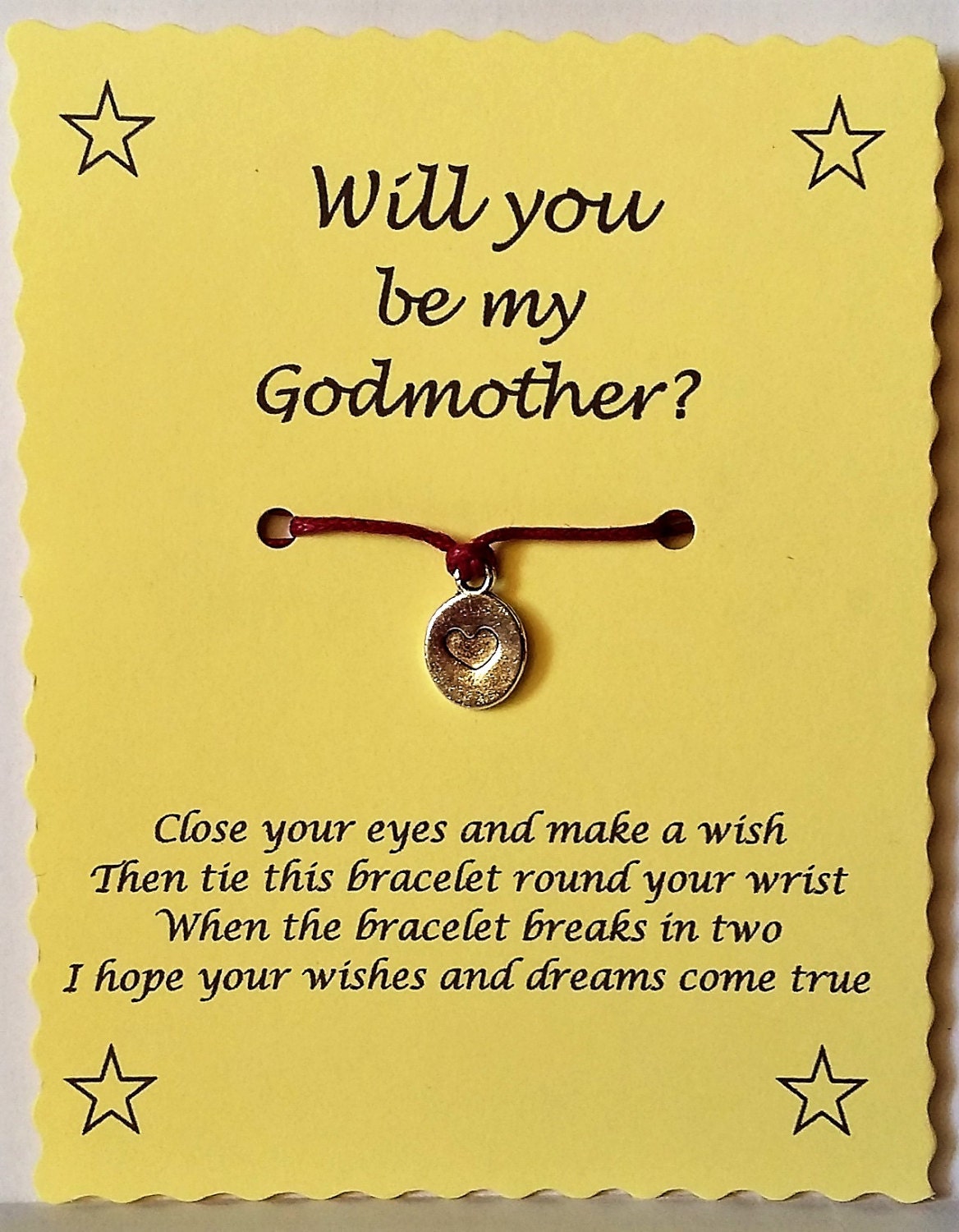Will you be my Godmother Ask Godmother Wish Bracelet