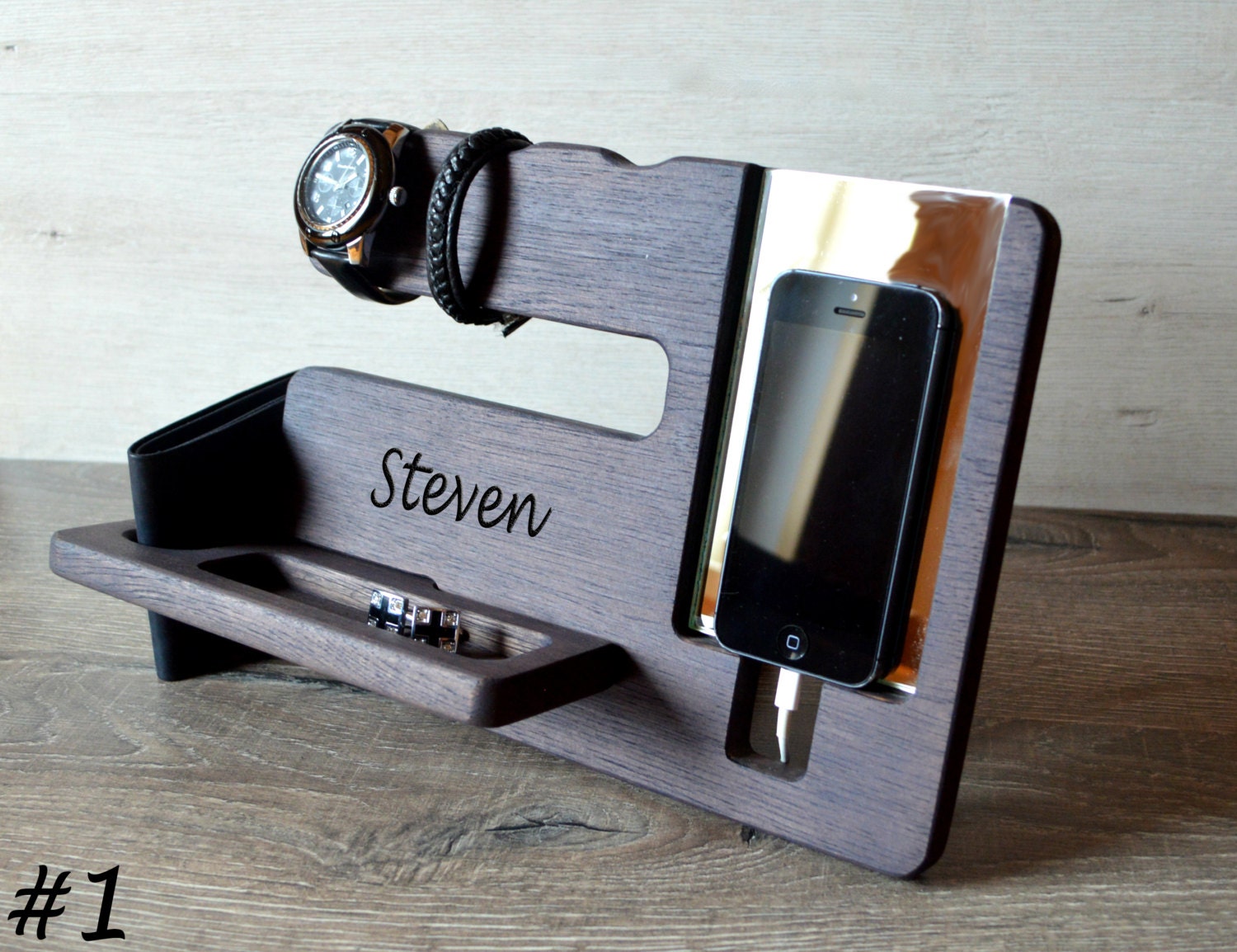 Personalized men docking station Gift for Man Christmas gift