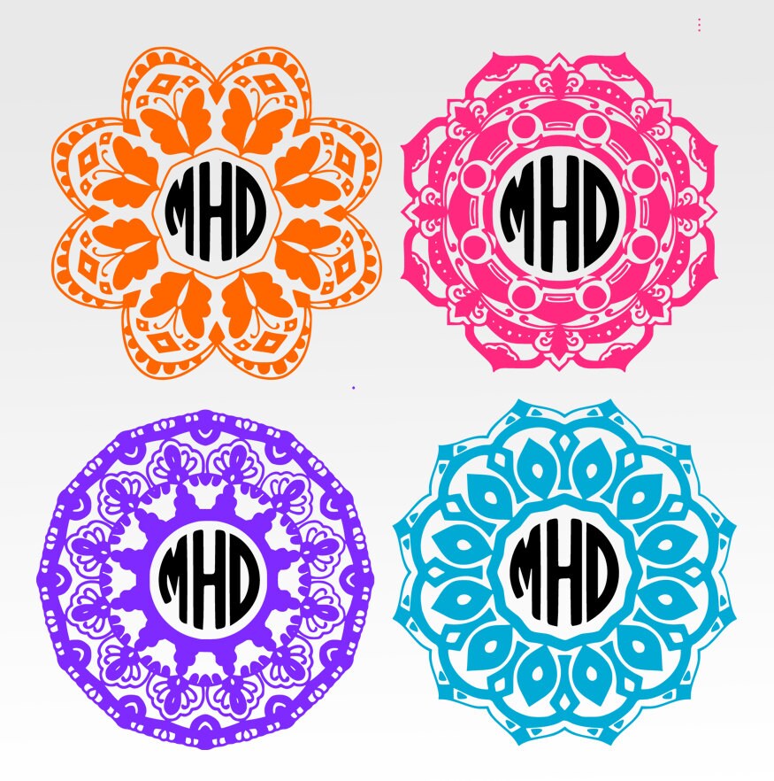 Mandala monogram svg Circle monogram Frame SVG DXF EPS use