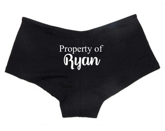 Personalized Lingerie, Bride Personalized Property of Boyshorts, Honeymoon Lingerie, Wedding Lingerie, Bachelorette Party Gift