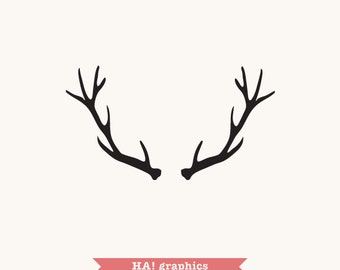 Deer Antlers SVG and DXF, PNG File - Silhouettes, Clipart, Vector, Instant Download