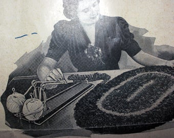 RUG LOOM Vintage 1938 Wards Easy Weave Rag Rug Loom Braid Braided Type Handmade Rugs T.H. Clack