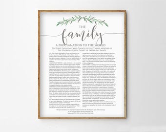 The Family Proclamation Print, LDS Family Proclamation, Modern Family Proclamation, Printable, LDS Print, LDS Art, printable
