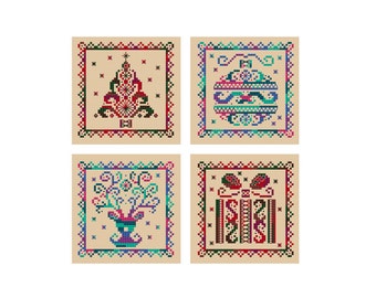Christmas Cards - Set of 4 - Durene J Cross Stitch Patterns