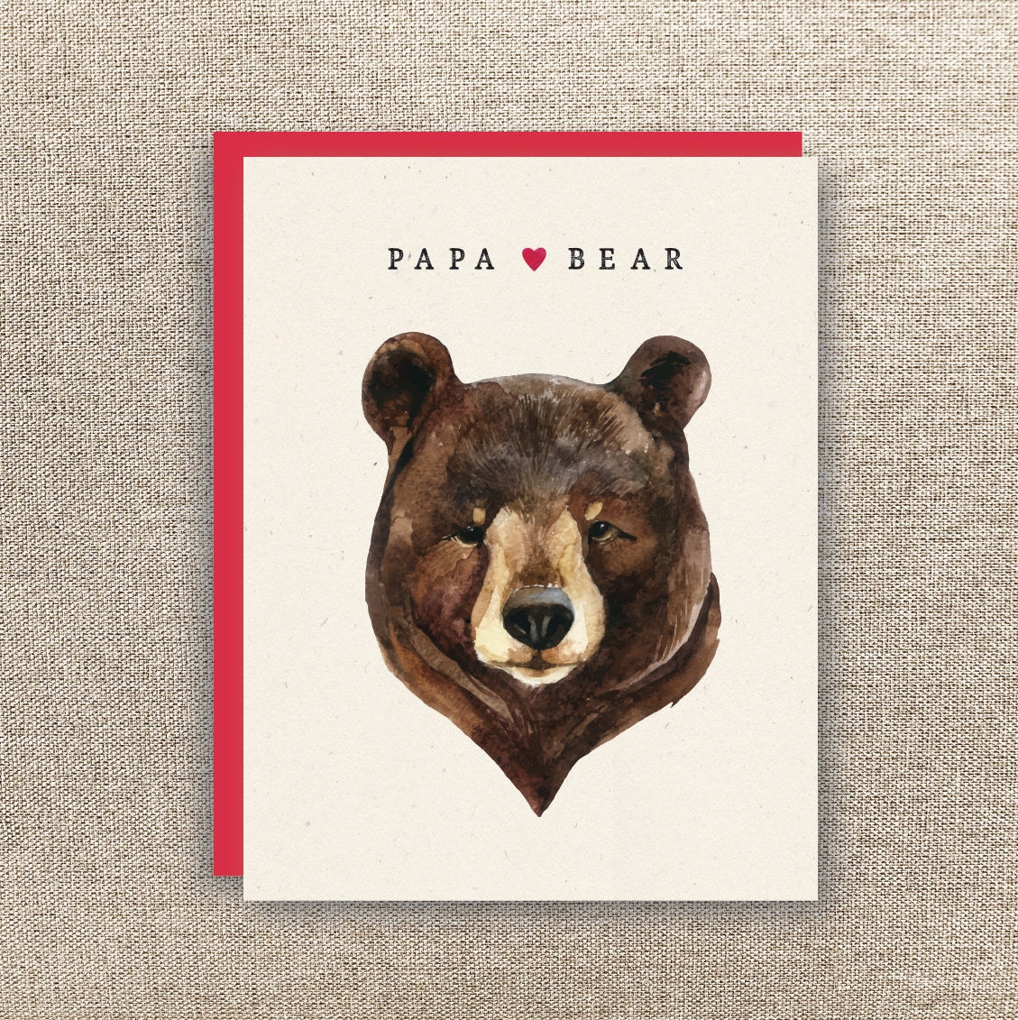 Papa Bear Card Father's Day Card Dad Card Watercolor