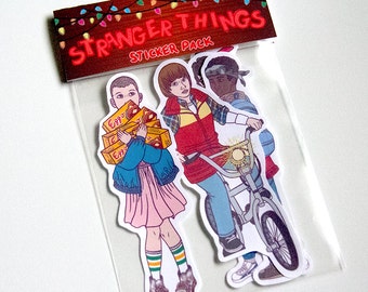 Stranger Things Sticker Pack - 5 Sticker Set Mike/Eleven/Lucas/Dustin/Will