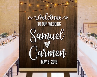 Welcome to our wedding sign, indoor string lights, wedding outdoor signs, barn wedding decorations, rustic wedding reception signs, DIGITAL