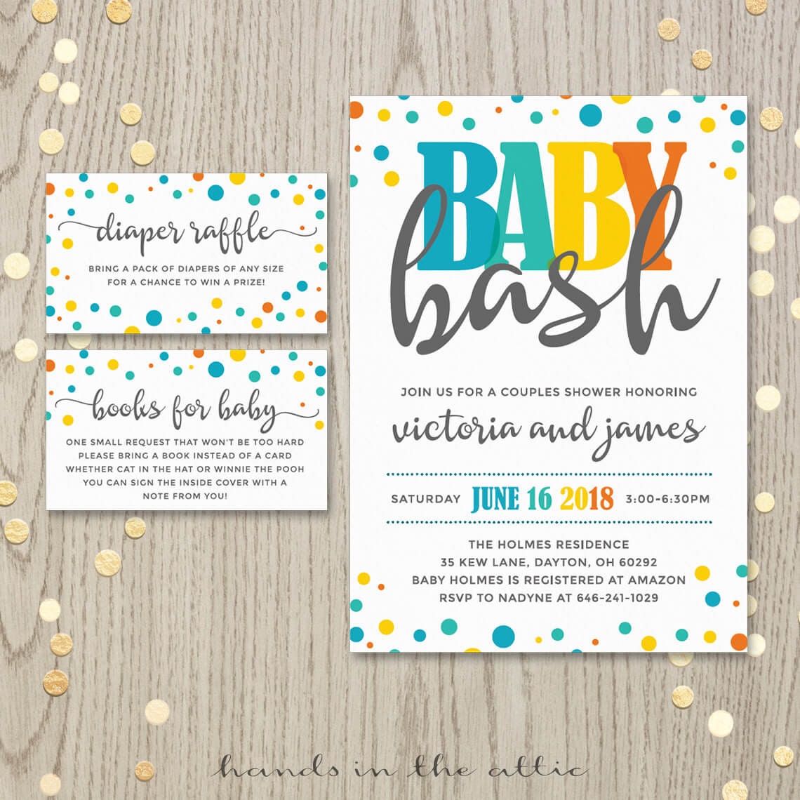 Baby bash couples co-ed baby shower invitation card baby boy